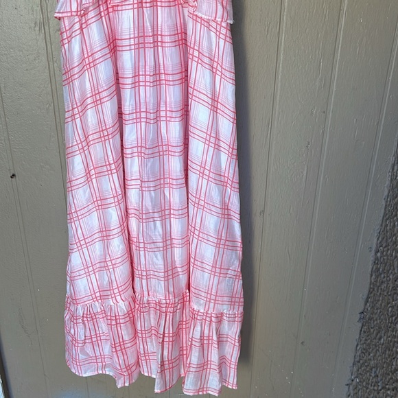 English Factory plaid ruffle midi dress in red - Picture 10 of 10
